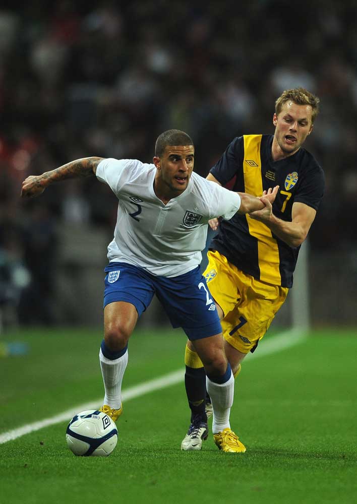 Kyle Walker in action against Sweden for England